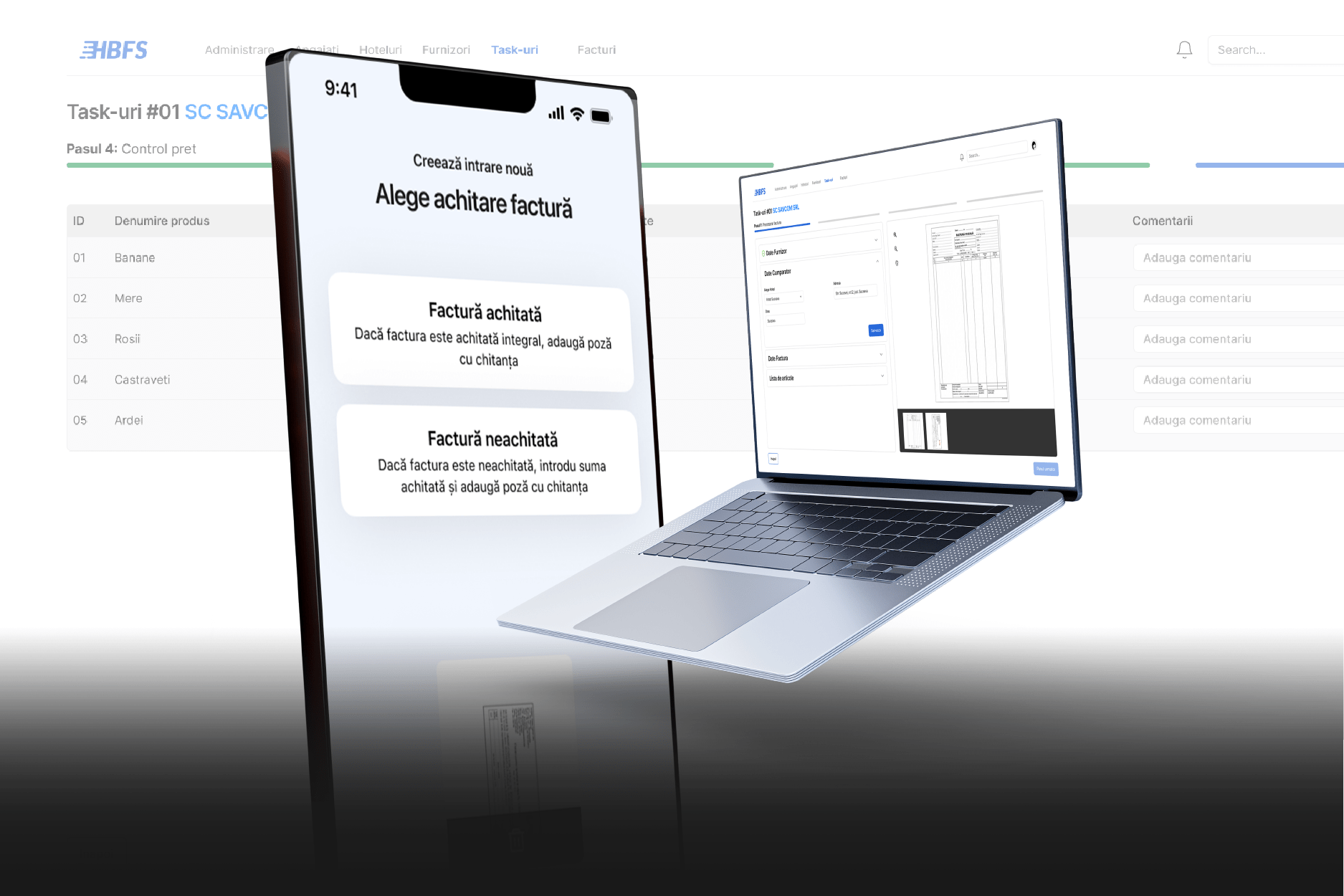 Mobile app HBFS Document process automation